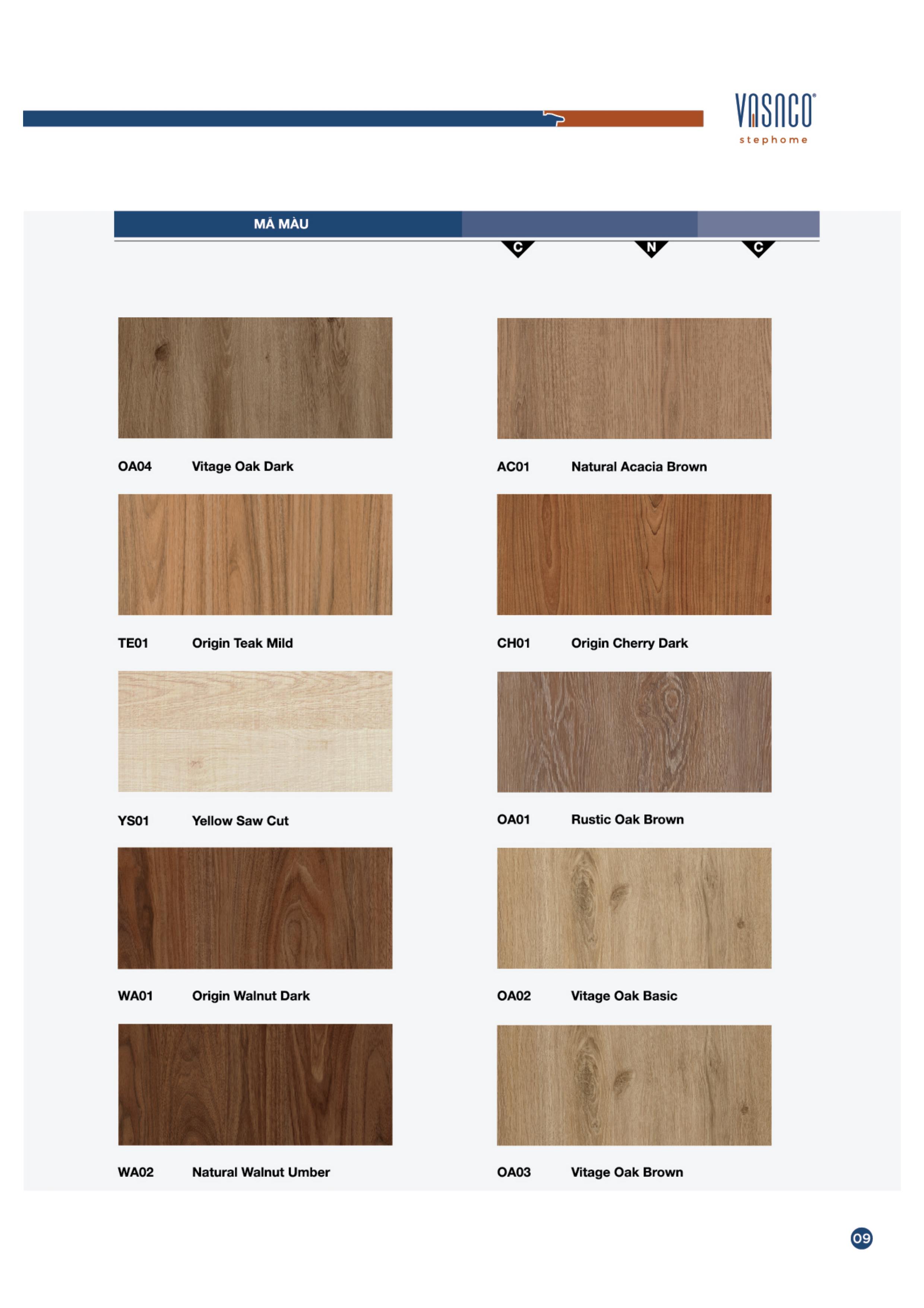 catalogue sàn gỗ công nghiệp VASACO